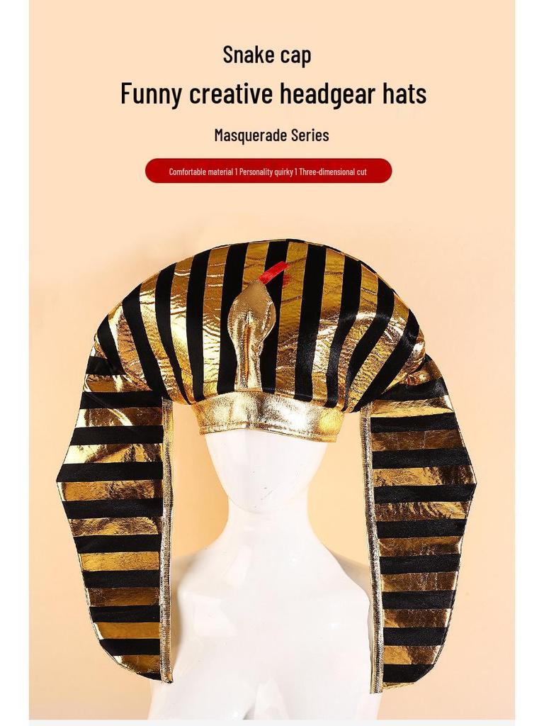 Egyptian Pharaoh Halloween Party Hat with Snake Design