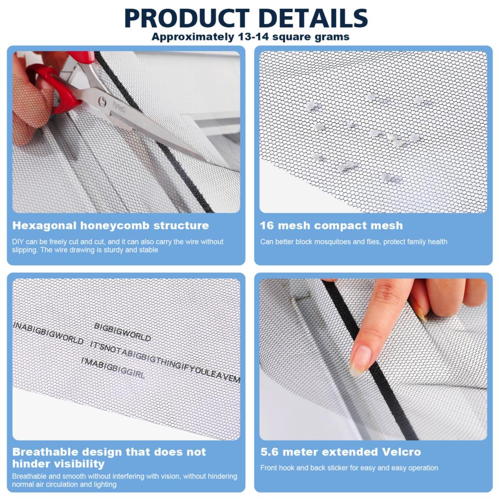 Bedroom Window Mosquito Nets Insect Fly Screen Curtain Indoor Anti Mosquito Fly Bug Mesh Mosquito Nets Insect Screen Repair Tape