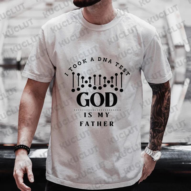 Religious Christian Tshirt For Unisex Took A Dna Test And God Is My Father Print Unisexs Tshirts Christian Cross Jesus Tee Clothes