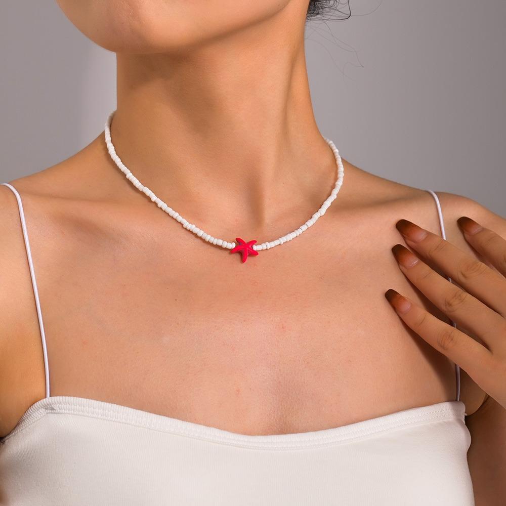 Bohemian Shell Choker Necklace Short Beaded Neck Chain Handmade Necklace  for Women