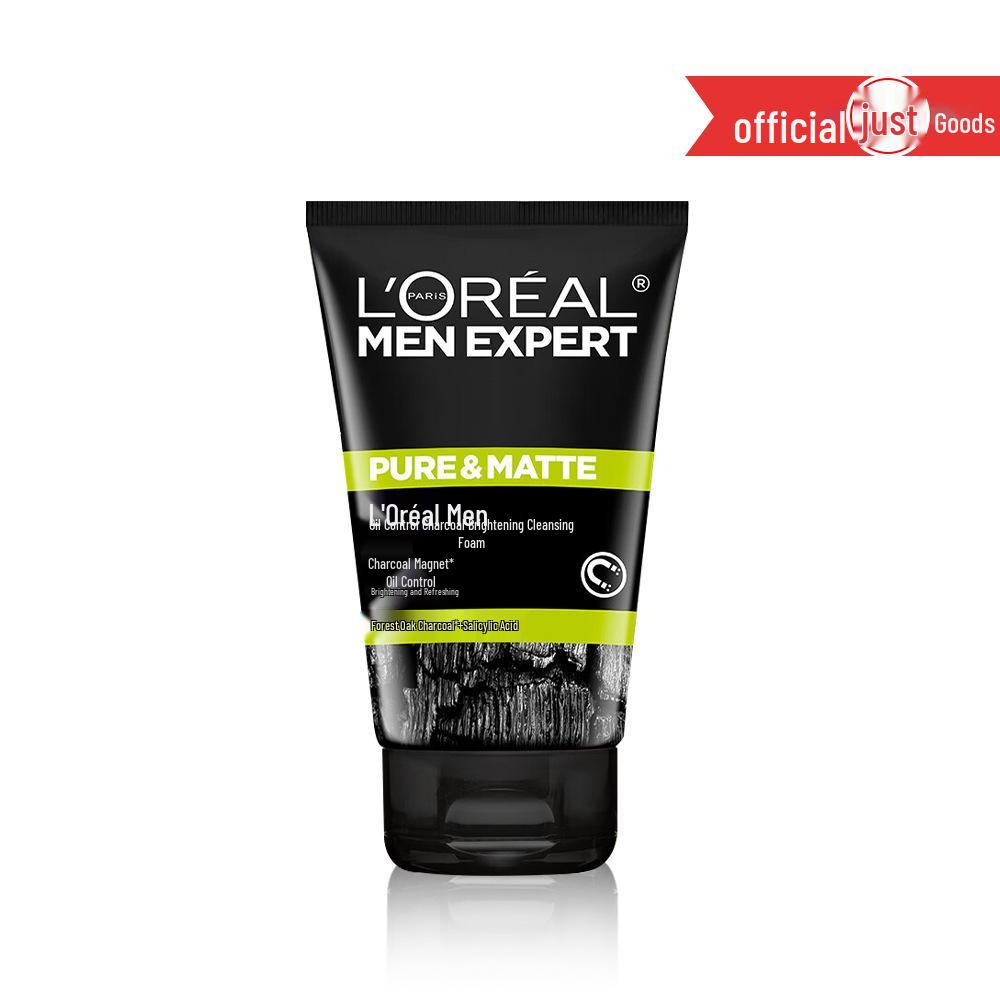 L'Oréal Men Oil Control Charcoal Cleanser 100ml - Refreshing Volcanic Rock Moisturizer