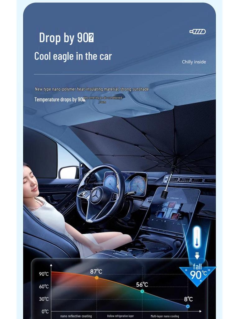 Car Windshield & Window Sunshade: Heat Insulation & Sun Protection Visor