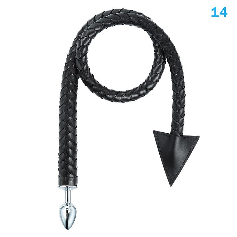 Metal Anal Plug Pu Leather Whip Anal Sex Devil Tail Cosplay Butt Plug Adult Games Anal Sex Toys For Couples Men And Women