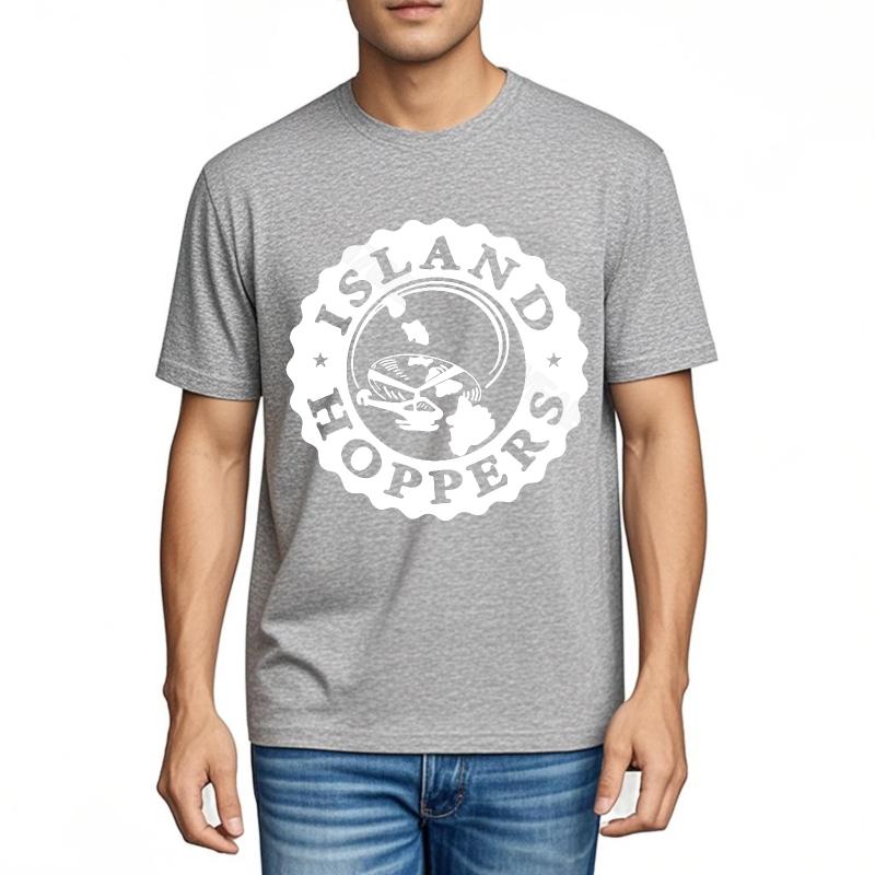 Teeshirt Adult Oversized Tshirt Island Hoppers Logo On Black Comfortable Big Size Tee Shirt Hiphop Vintage Tshirt Vintage