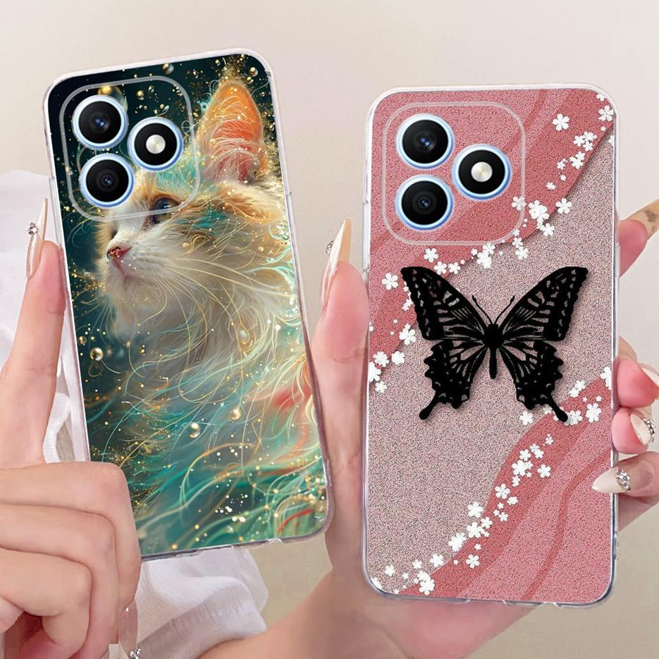 For Honor X8d 4G Case Cute Love Heart Painted Cover Soft Silicone Slim Phone Case For Honor X8d X 8d HonorX8d 4G Back Cover Bags