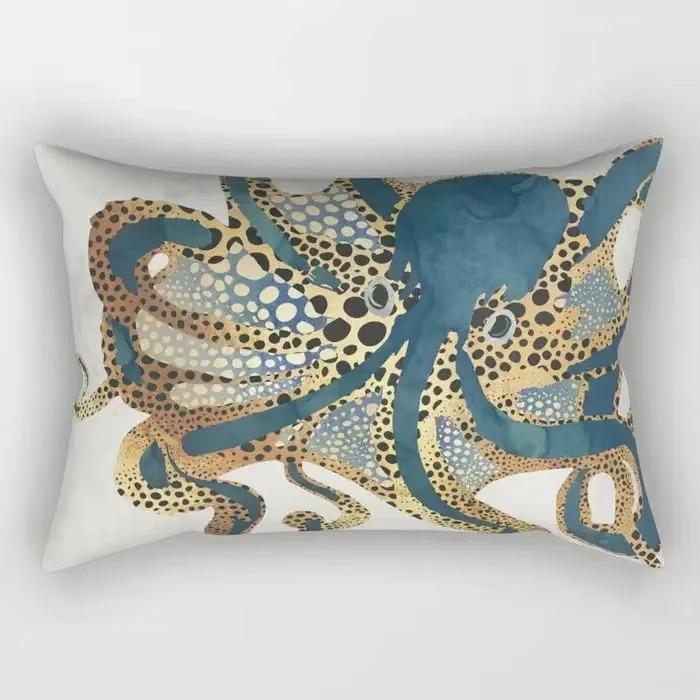 30X50cm Watercolor Stripe Chinese Style Pattern Printing Decorative Living Room Home Furnishing Polyester Rectangular Pillowcase