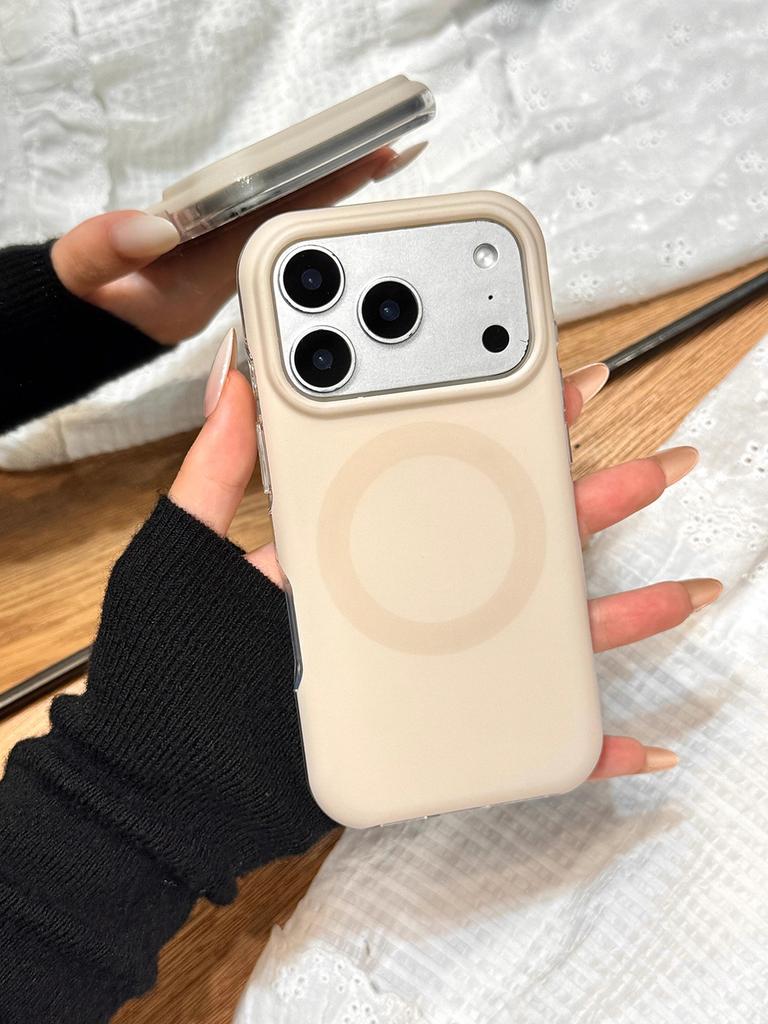 Autumn-Winter Retro Solid Color Magnetic for MagSafe Wireless Charge Case for iPhone 17Air 14 15 16 17 Pro Max Shockproof Cover