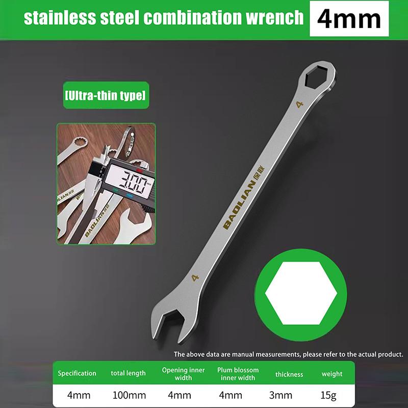 Wholesale 3mm Ultra-thin Wrench Large Dual-purpose Open-end Wrench 4-32mm Cross-border Lightweight Segment