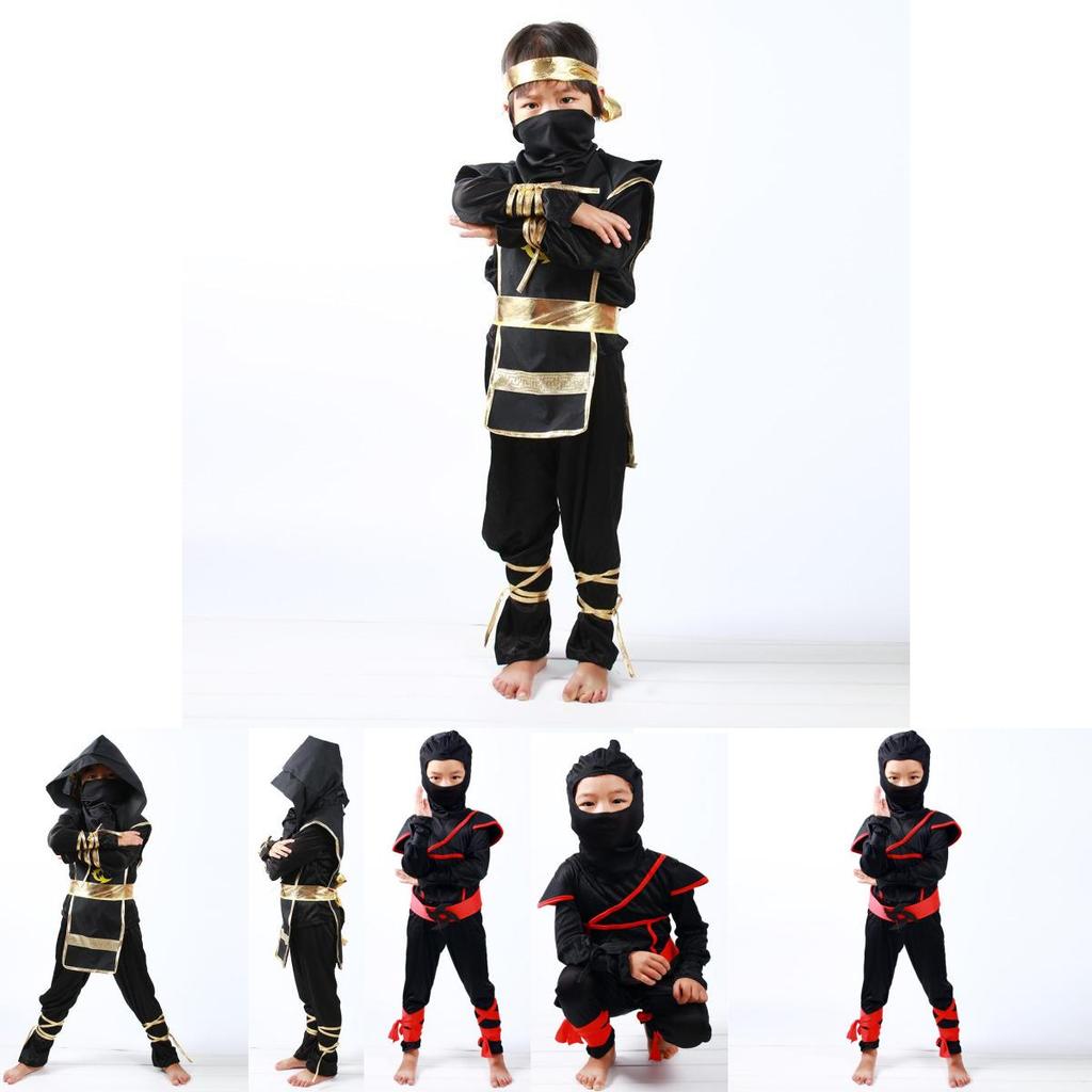 Stunning Boys Kids Ninja Assassin Samurai Warrior Fancy Dress Costume For Halloween