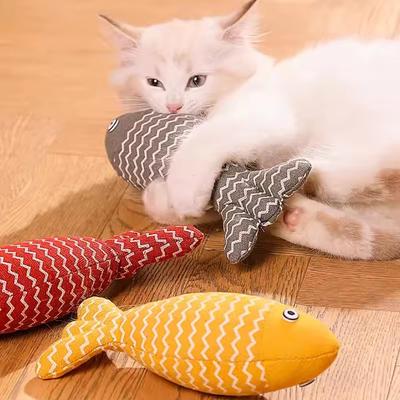 Katzenfischspielzeug, Katzenkratzspielzeug, Katzenminze, interaktives Simulationsfisch-Katzenminze-Zappelspielzeug, gefülltes Spielspielzeug für Katzenkätzchen