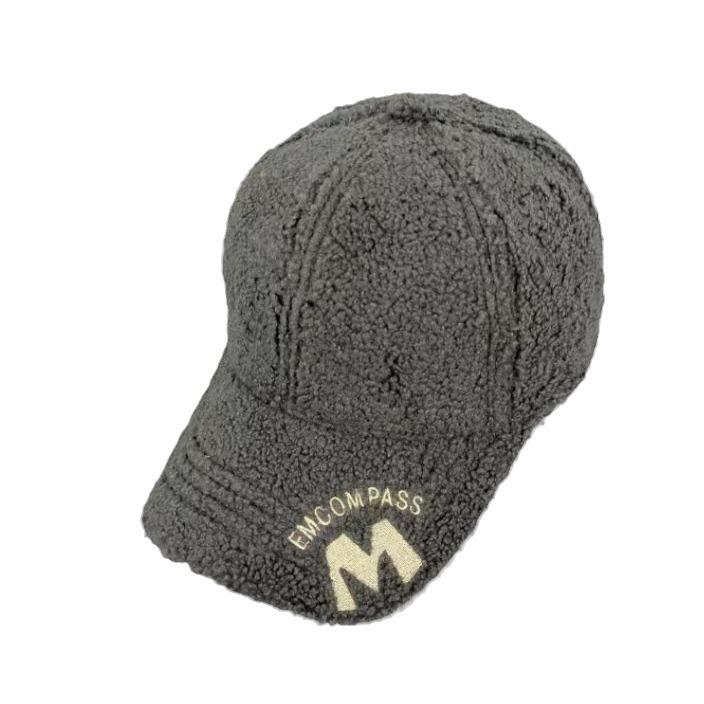 Embroidered Letter Winter Baseball Cap - Adjustable, Warm & Cozy with Soft Fleece Lining, Hand-Washable Polyester - Perfect for Outdoor Activities