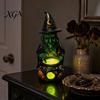 Gothic Home Decor for Halloween Witch Cauldron Lamp Figurine, Resin Scary Witches Lighted-Up Glowing Pot Figurine Cauldron, Festival Supplies