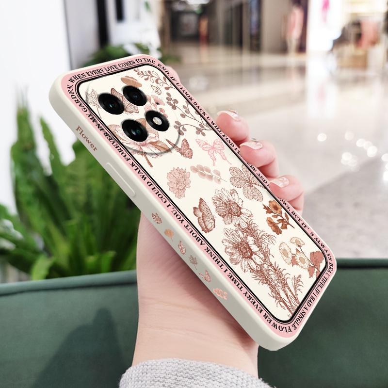 

Butterfly Blue Flower Phone Case For Oneplus 15 15R 13 13R 12 12R 11 11R 10 10R 10T 9R 9RT 9 8T 8 7 7T Pro Liquid Silicone Cover OnePlus 15 5G