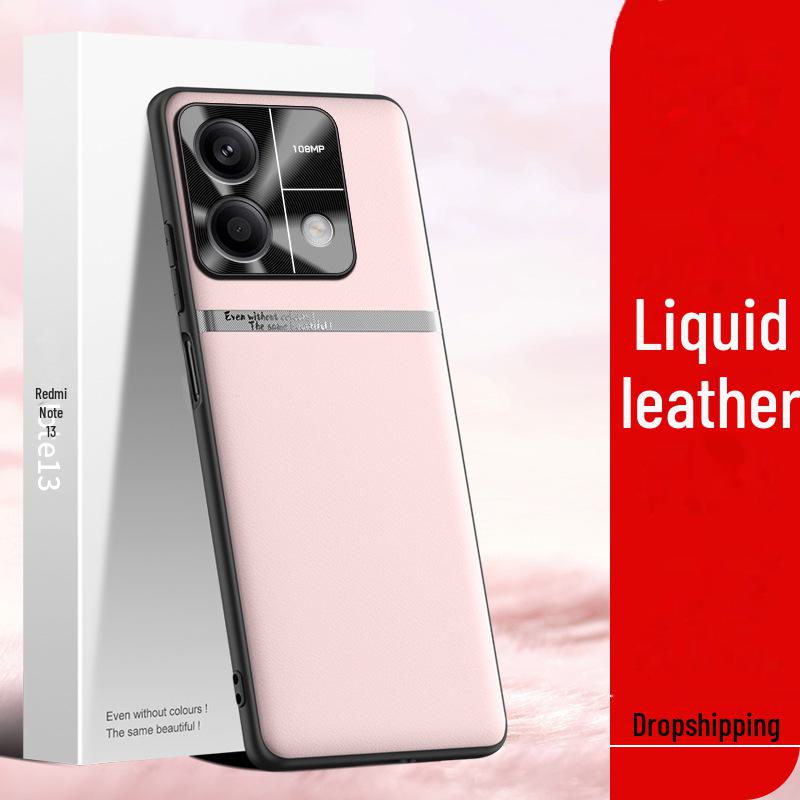 Tekuté kožené pouzdro Redmi Note 13: Ochranný kryt proti pádu a znečištění z jednoho kusu