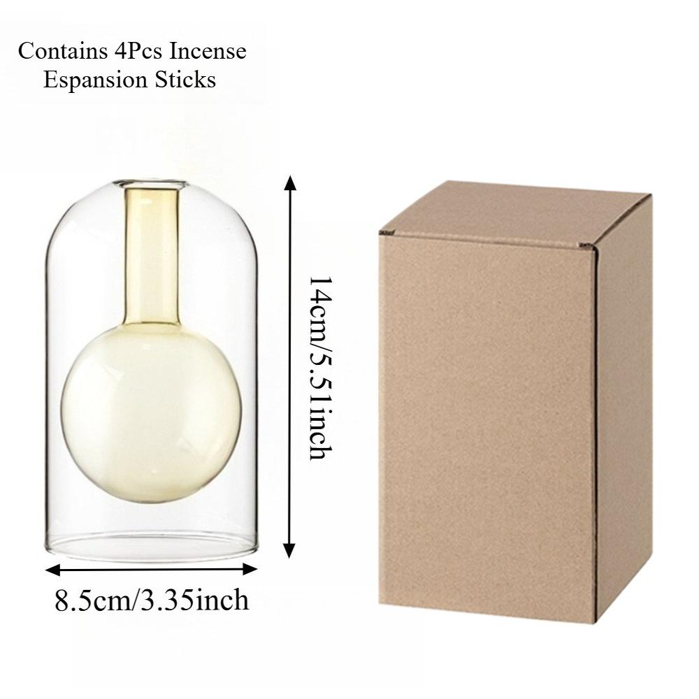Minimalist Double Layer Glass Aromatherapy Bottle Refillable Reed Diffuser Bottle for Home Decoration Home Bathroom Gifts