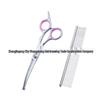 All-Steel Pet Grooming Scissors Set: Flat-Tooth & Curved Trimmers for Dog Hair Care.