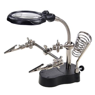 LED Lamp Clip Magnifying Glass Easy To Adjust Multipurpose Magnifying Glass Soldering Station Hardware Repair Tool for Reading
