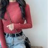 Women's Slim Fit High Neck Sweater: Korean Style, Long Sleeve Knit Top for Autumn/Winter 2024