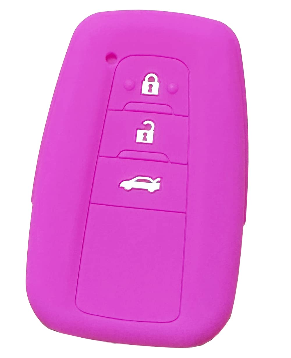 

Силиконовый чехол для смарт-ключа IKT для автомобилей Toyota, 3 кнопки, светло-фиолетовый, Corolla Cross, фиолетовый