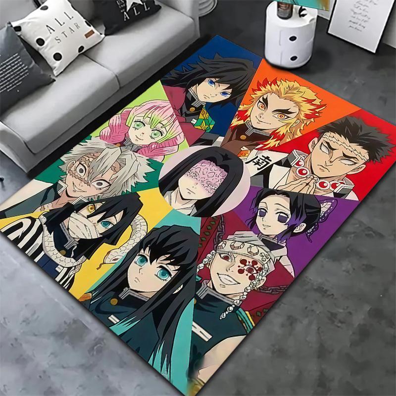 Demon Slayer Carpet Rug For Living Room Bedroom Home Sofa Decoration Kids Play Nonslip Floor Mat