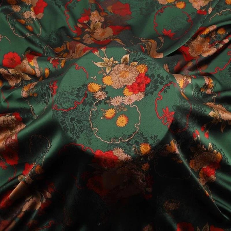 Chinese-style Imitation Silk Cloud Gauze High-end Fabric Soft Cotton Silk Printed Fabric DIY Cheongsam Dress Hanfu Clothing