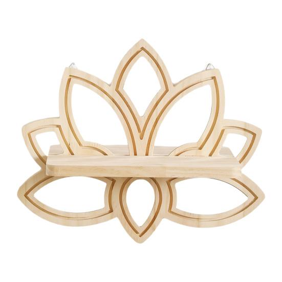 Lotus Flower Wall Wooden Shelf Planter Holder Floating Wall Boho Minimalist Hanging