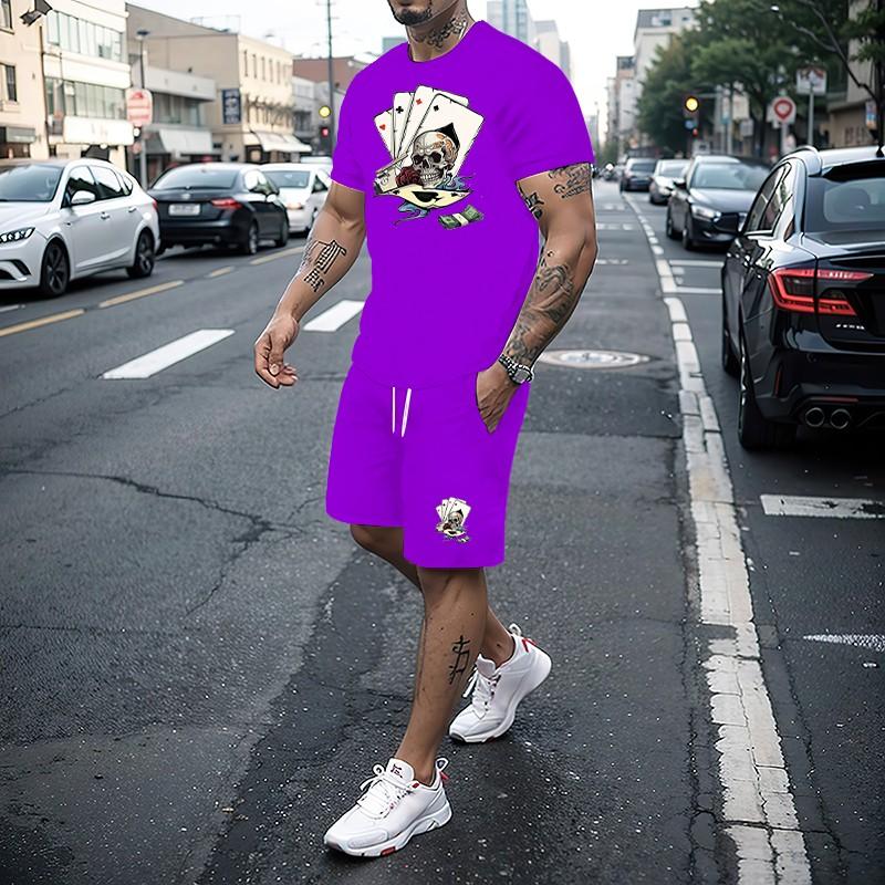 

Летний новый мужской комплект из 2 предметов с 3D-печатью: футболка и шорты, модная уличная одежда, повседневная спортивная одежда для медленного бега для мужчин 6XL