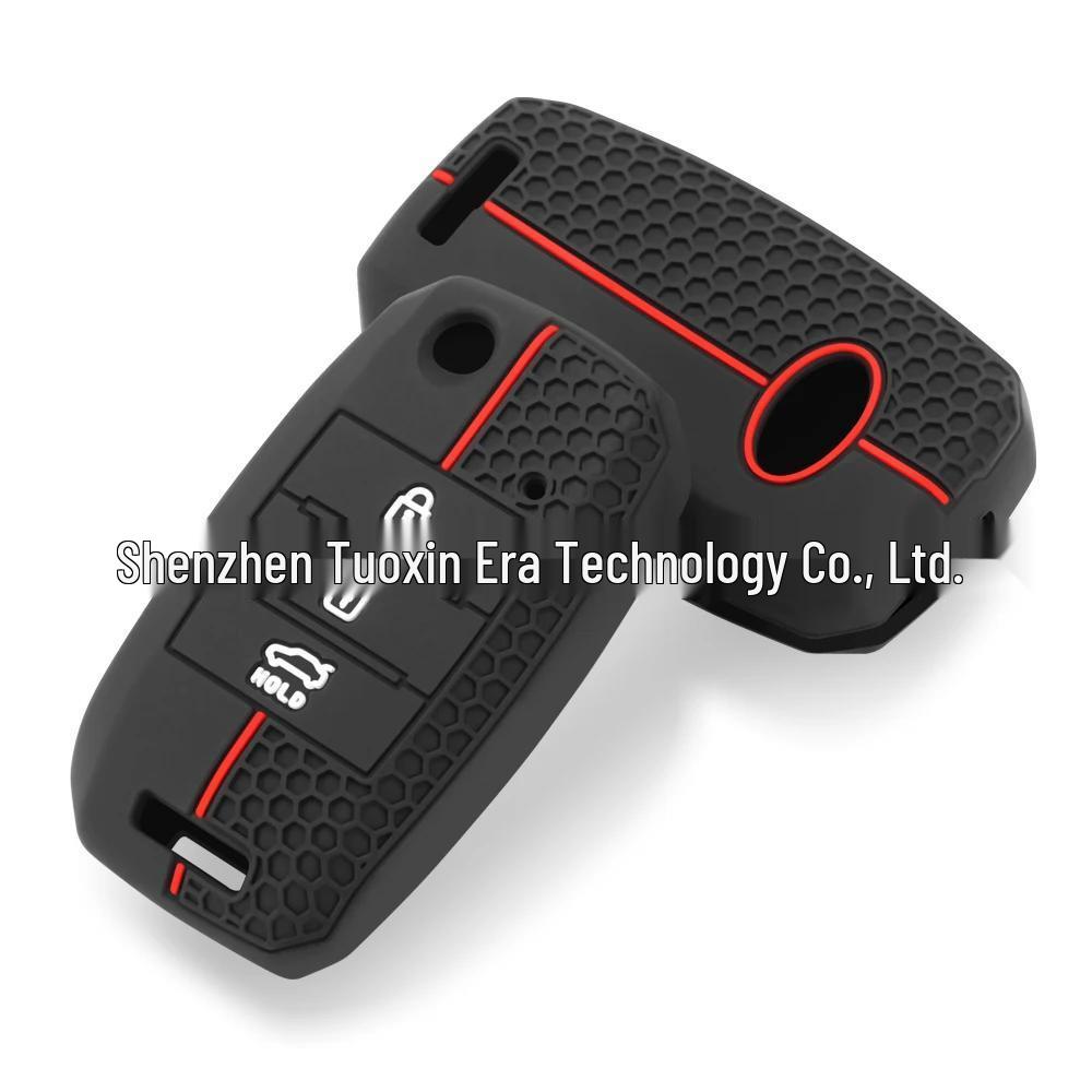Kia Folding 3-Button Silicone Remote Key Protective Cover - Honeycomb Design