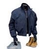 Navy Blue Ma1 Flight Jacket Men's Spring and Autumn High-end American Stand-up Collar Cleanfit Short Shoulder Jacket