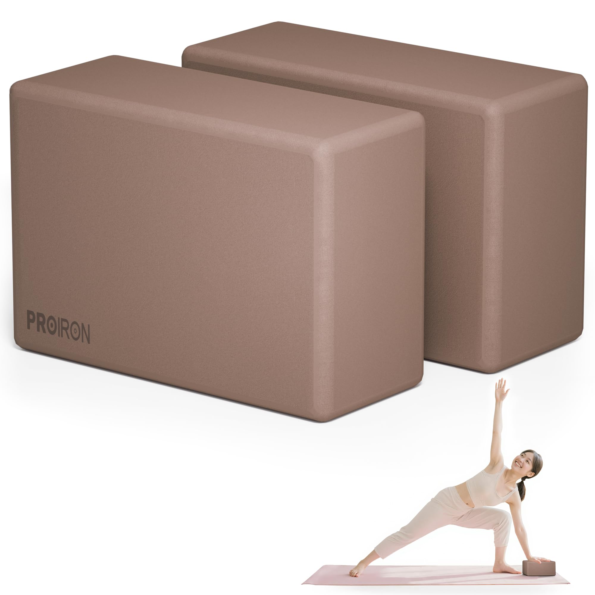 

Блоки для йоги PROIRON, Набор из 2 штук, Блоки для растяжки, ЭВА высокой плотности, Популярные, Влагостойкие, 23*15*7.5см (коричневый)