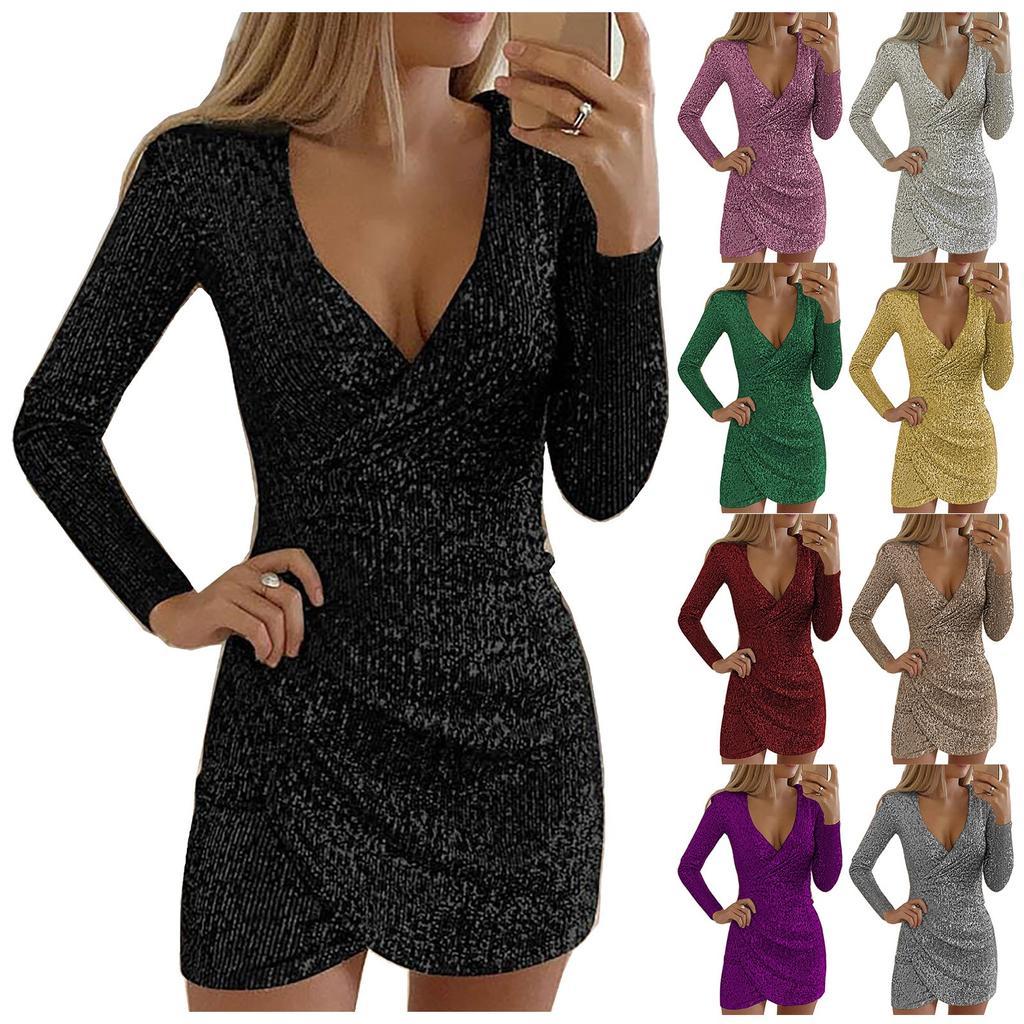 Women Fashion Sexy Solid Color Leeveless Short Sleeve Dress