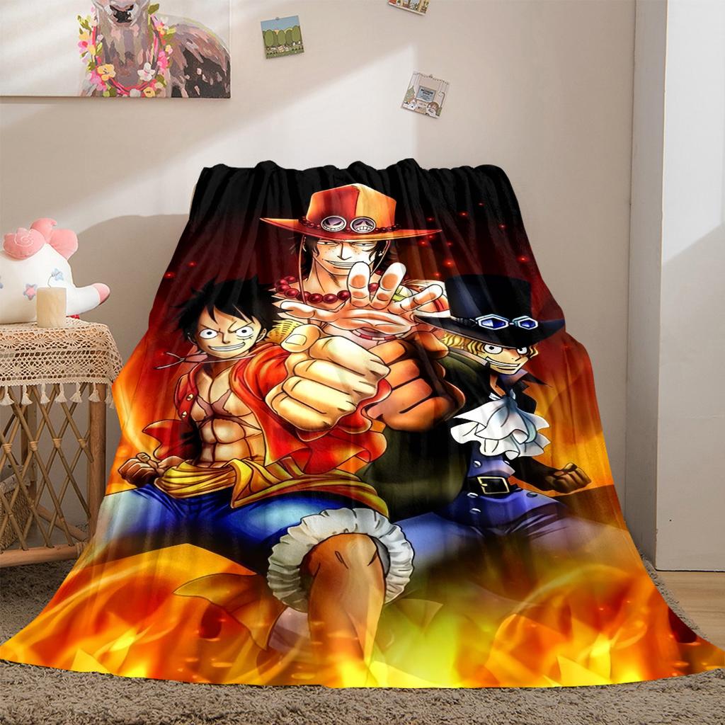 Nami Luffy Zoro Sanji Flannel Lightweight Blanket Home Decor Sofa Bed Travel Cover Family Gift LXR165