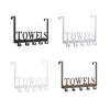 Towel Rack, Holder Bathroom Organizer with 5 Hooks, Door Hooks , Wall Mount, for