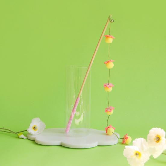 Interactive Cat Wand Toy Cat Teaser Stick String Toy with Furry Plush Balls for Indoor Cats To Play And Exercise