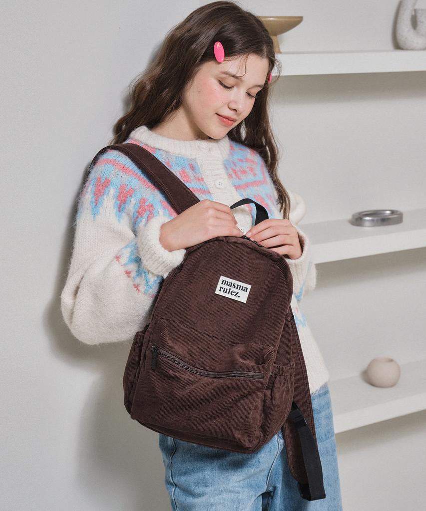 Masmarulez Mini Ver. Daily Backpack_Corduroy Deep Brown