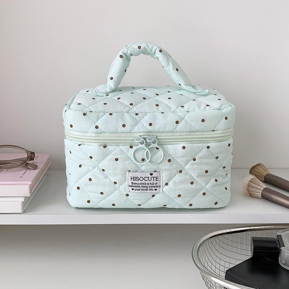 With Handle Y2k Dots Toiletry Bag Large Capacity Makeup Pouch Durable Cosmetic Storage Bag Men