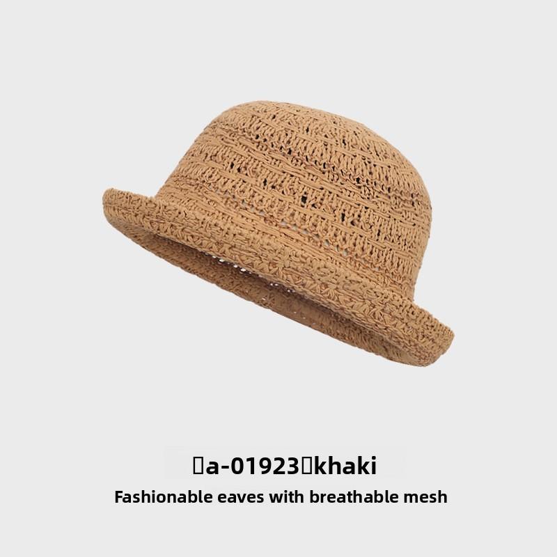 Cappello a Secchiello in Maglia di Cotone da Donna Estivo Protezione Solare Traspirante Casual