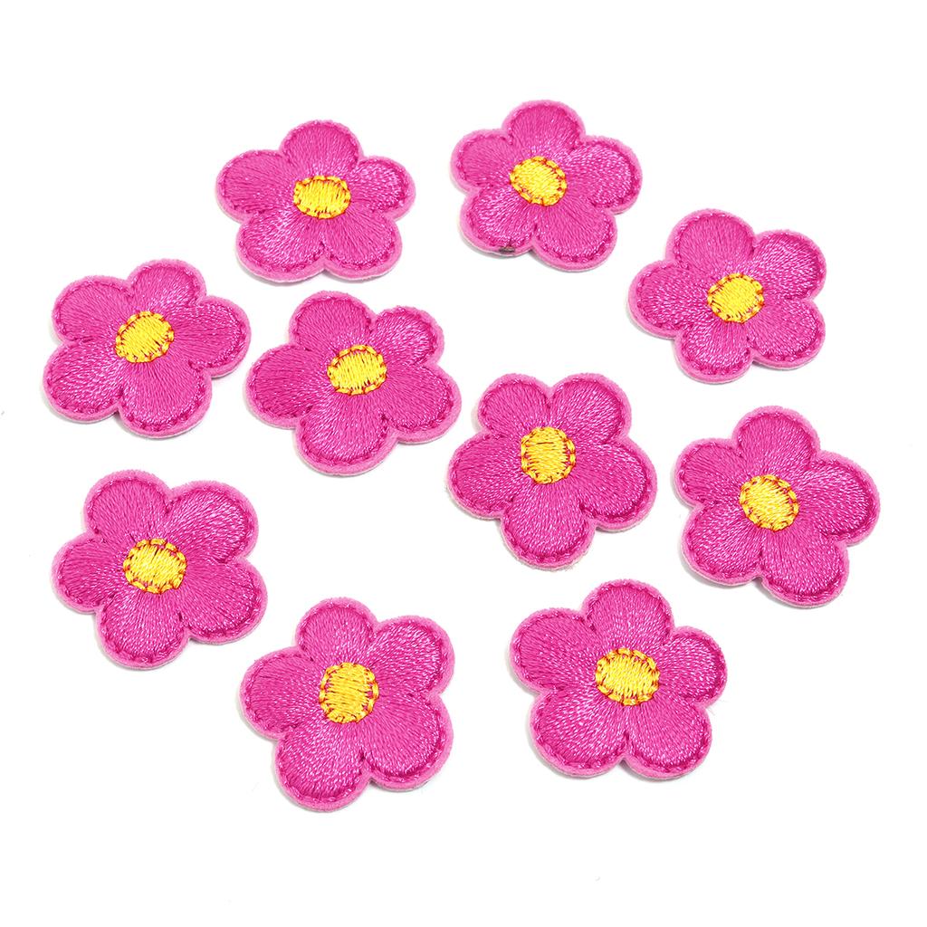 10Pcs Mini Flower Appliques Colorful Embroidery Cloth Patches Sticker DIY Crafts Clothing Headwear Dress Bags Sewing Accessories
