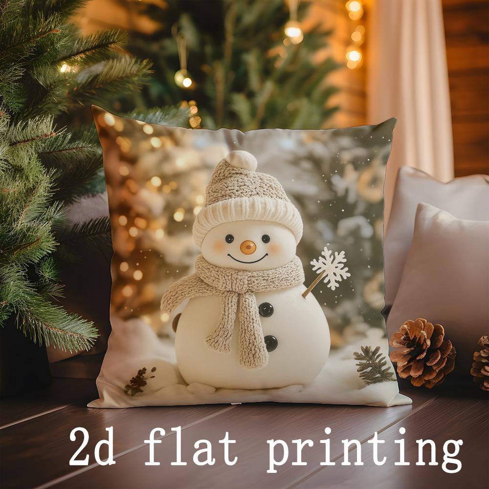 Home Decor Christmas Characters Decorative Cushion Covers Pattern Cushion Cover Suitable for Sofa Bedroom Car Pillow Cover