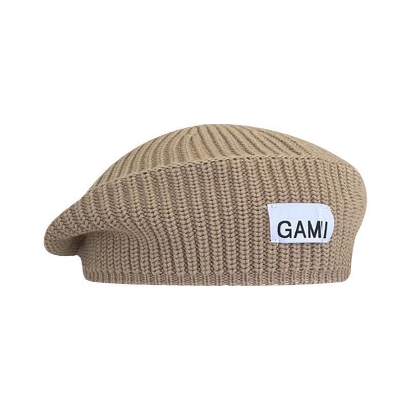 Beret Fashionable Knitted Hat Women Gamii Letter Pattern Cap Casual Warm Gift