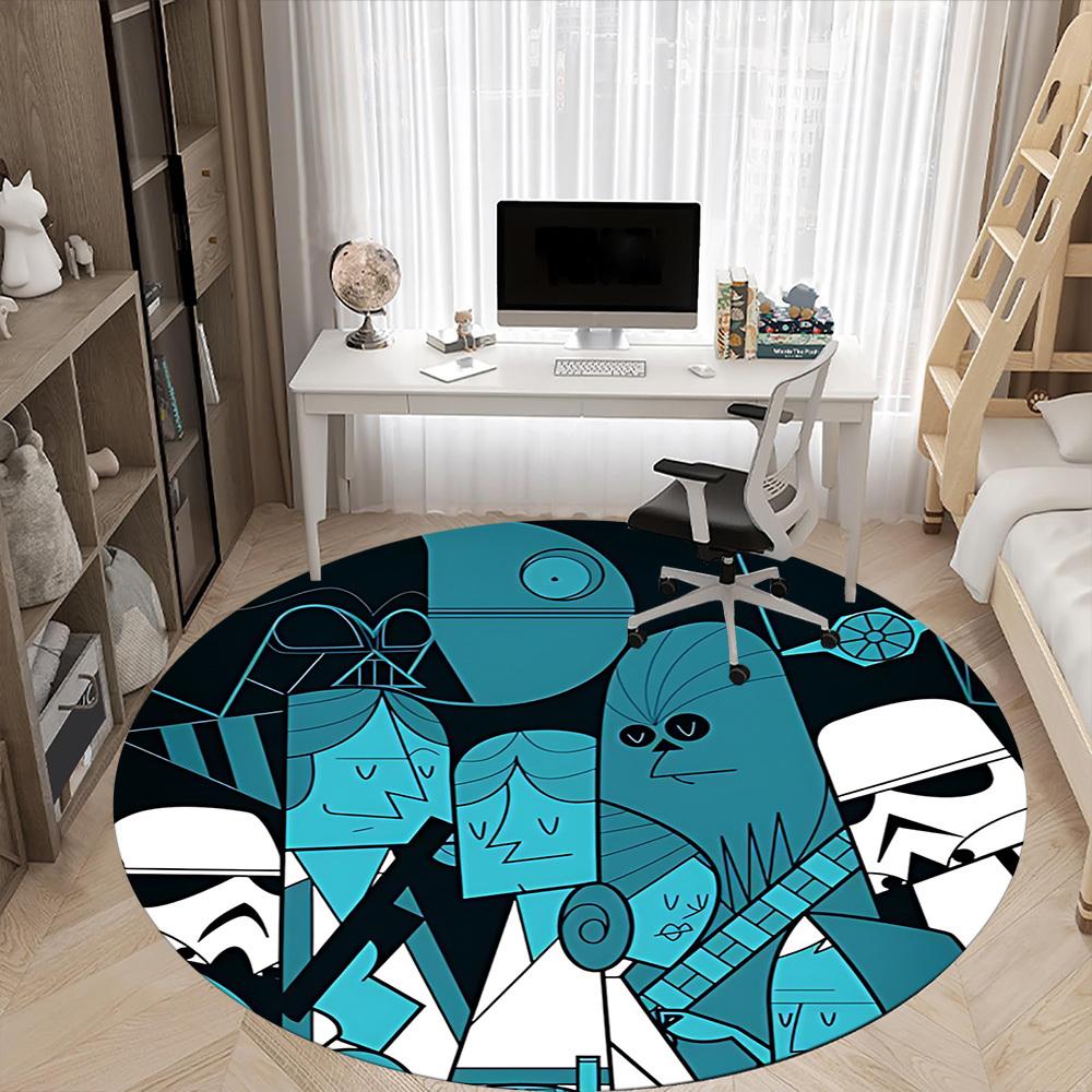 1pc Alien Illustration Office Round Area Rug, Under Office Chairs Bedroom Living Room Home Decor, Room Deco, Available in Various Sizes 001