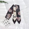 New Summer 130*7 Ins Small Hairband Lovely Print Long Silk Scarf Wrist Ribbon Skinny Scarf For Women