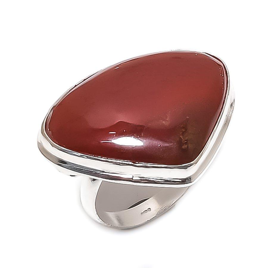 

Red River Jasper Gemstone Handmade 925 Sterling Silver Ring Size 8.5 b2L88