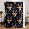 Christmas Reindeer Pattern Blanket Print Blanket Soft and Cozy Perfect for the Living Room Bed Sofa or a Nap,gift