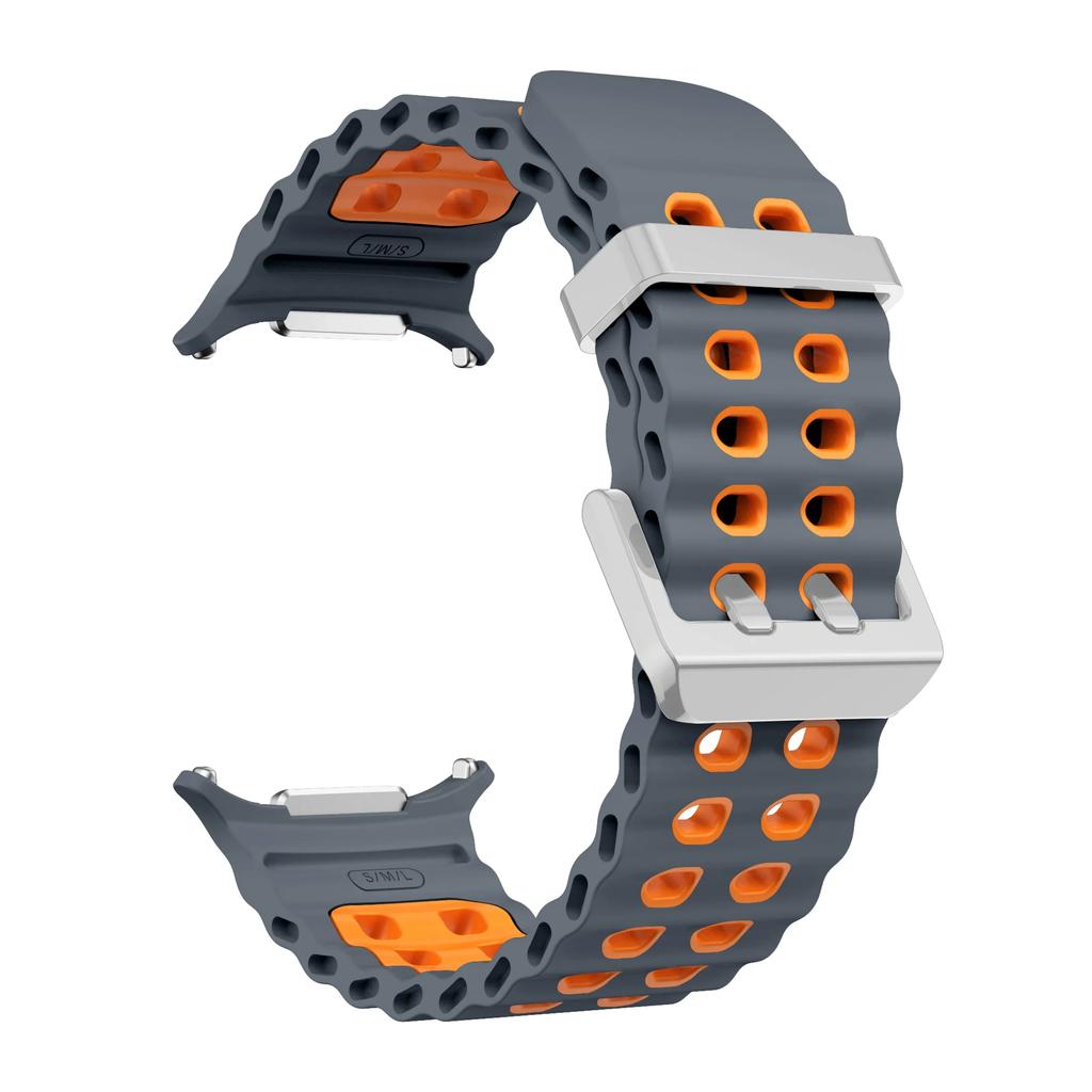 NUOVO Cinturino in Silicone Marino Per Samsung watch ultra 47mm Bracciale Senza Spazi Cinturino Sportivo Bicolore per Galaxy 7 ultra cinturini