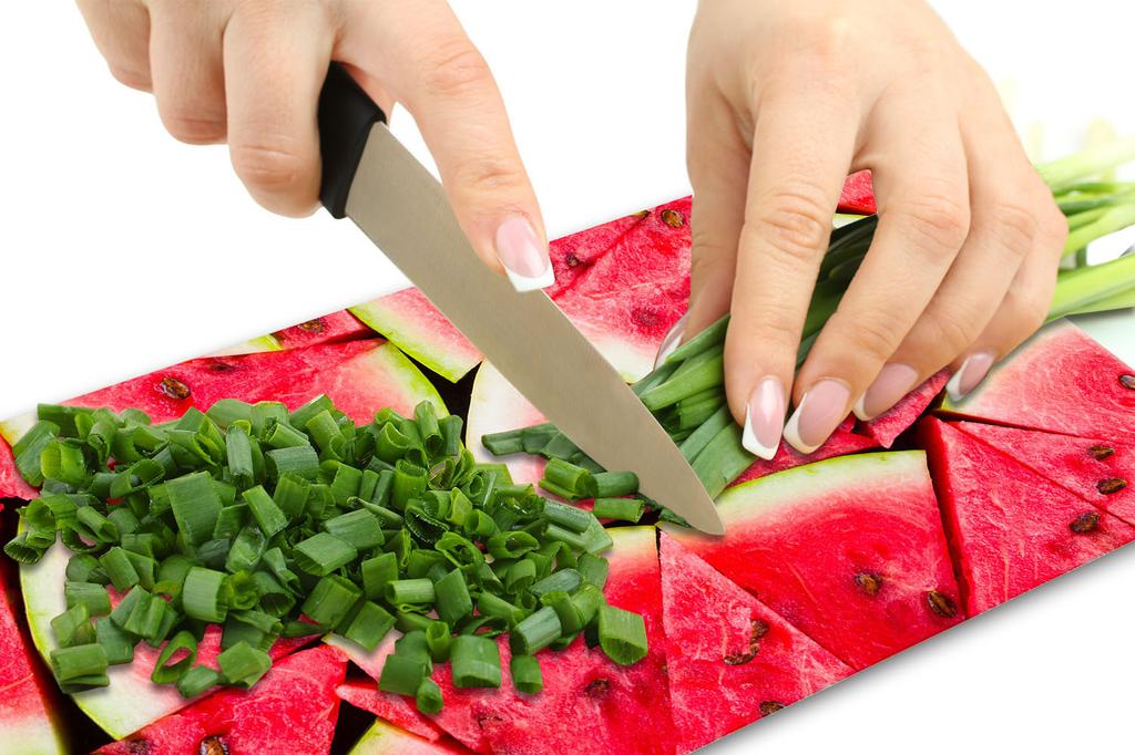 GLASS PLATE CUTTING BOARD 52x30 WATERMELON