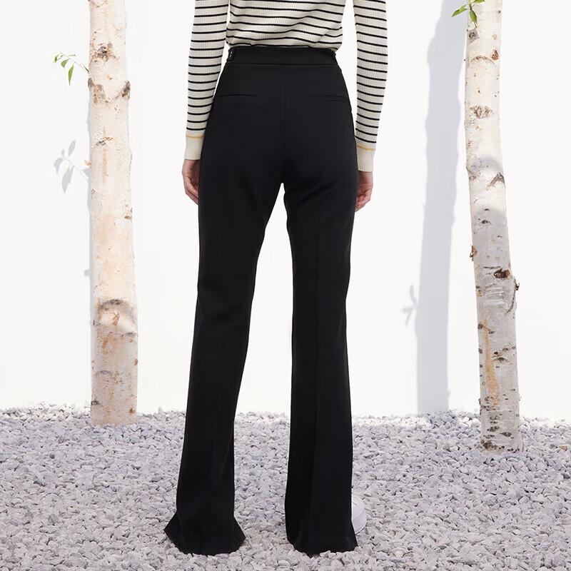 GOELIA Women's Slit Flare High-Waist Trousers