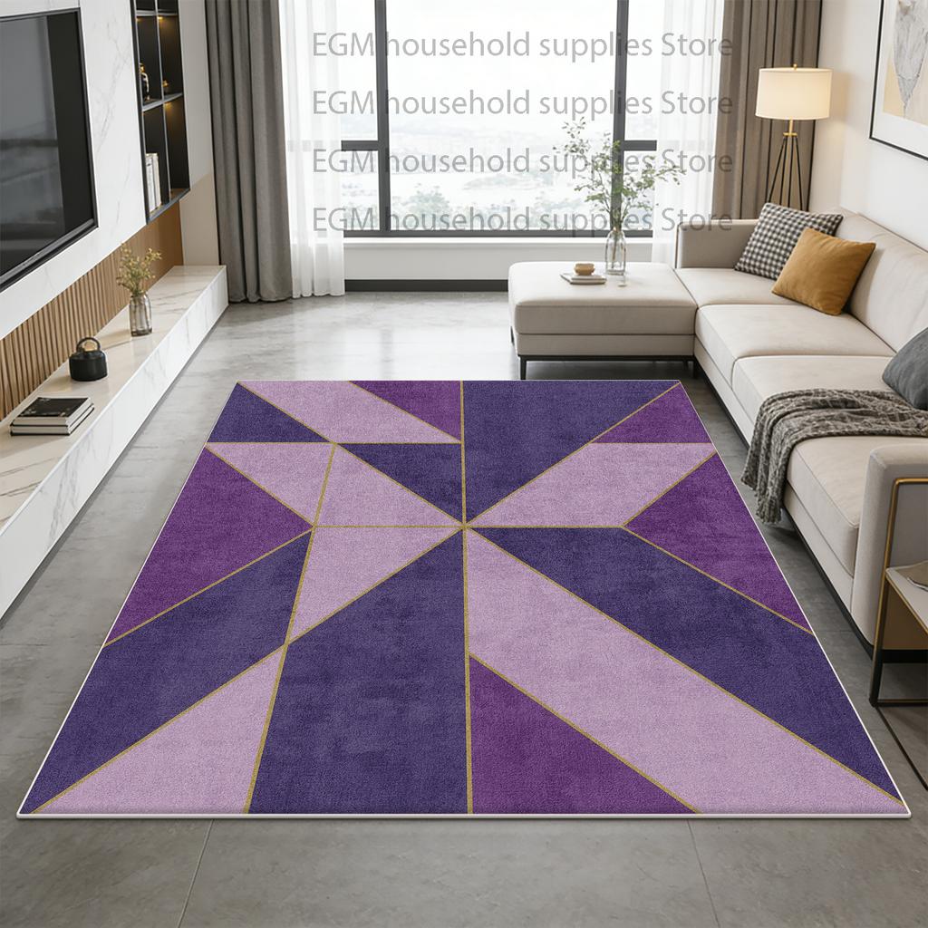 Modern Simple Carpet Geometric Living Room Decor Bedroom Kitchen Floor Mat Non-slip Coffee Table Soft Customizable Rugs Washable