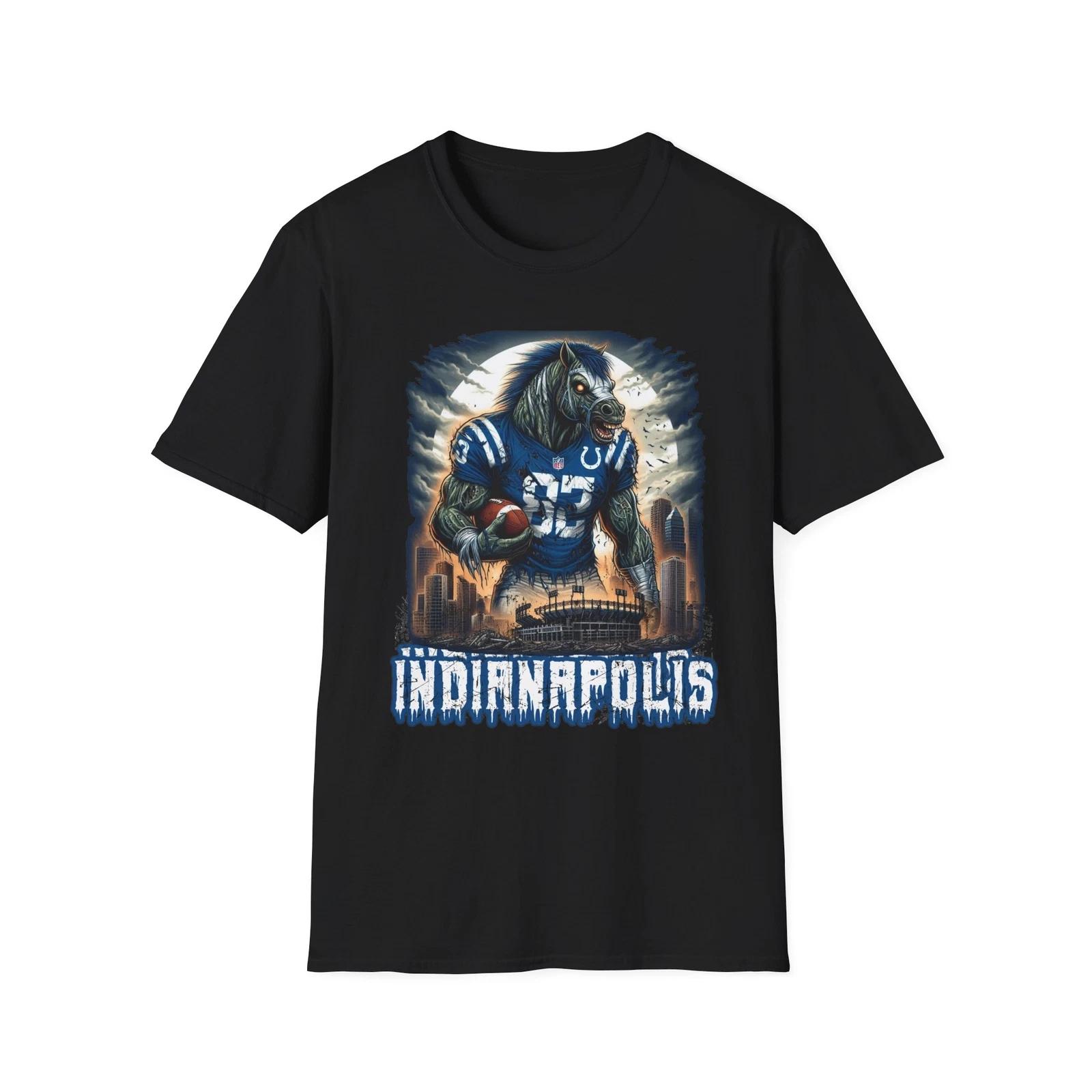 Футболка Indianapolis Colts в стиле хоррор - жуткая одежда для фанатов НФЛ XXXL
