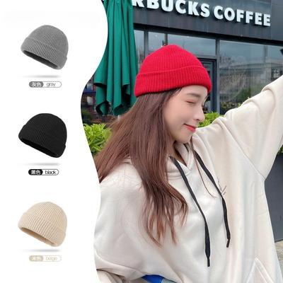 Winter Out Warm Melon Fur Hat, Knitted Hat Women, Knitted Hat Men's Solid Color Versatile Couple Pullover Hat